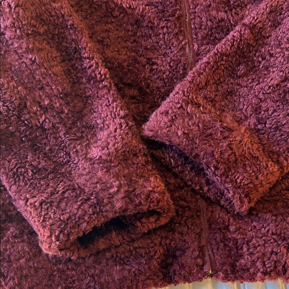 Pendleton Maroon Fleece Jacket with Plaid Detail Size Large - Picture 9 of 10